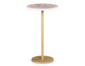 Rosie Rose Quartz Top Chairside Table Beige Beige Iron