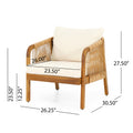 Evelyn Club Chair Brown Beige Acacia Wood