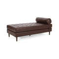 Chaise Lounge Dark Brown Pu