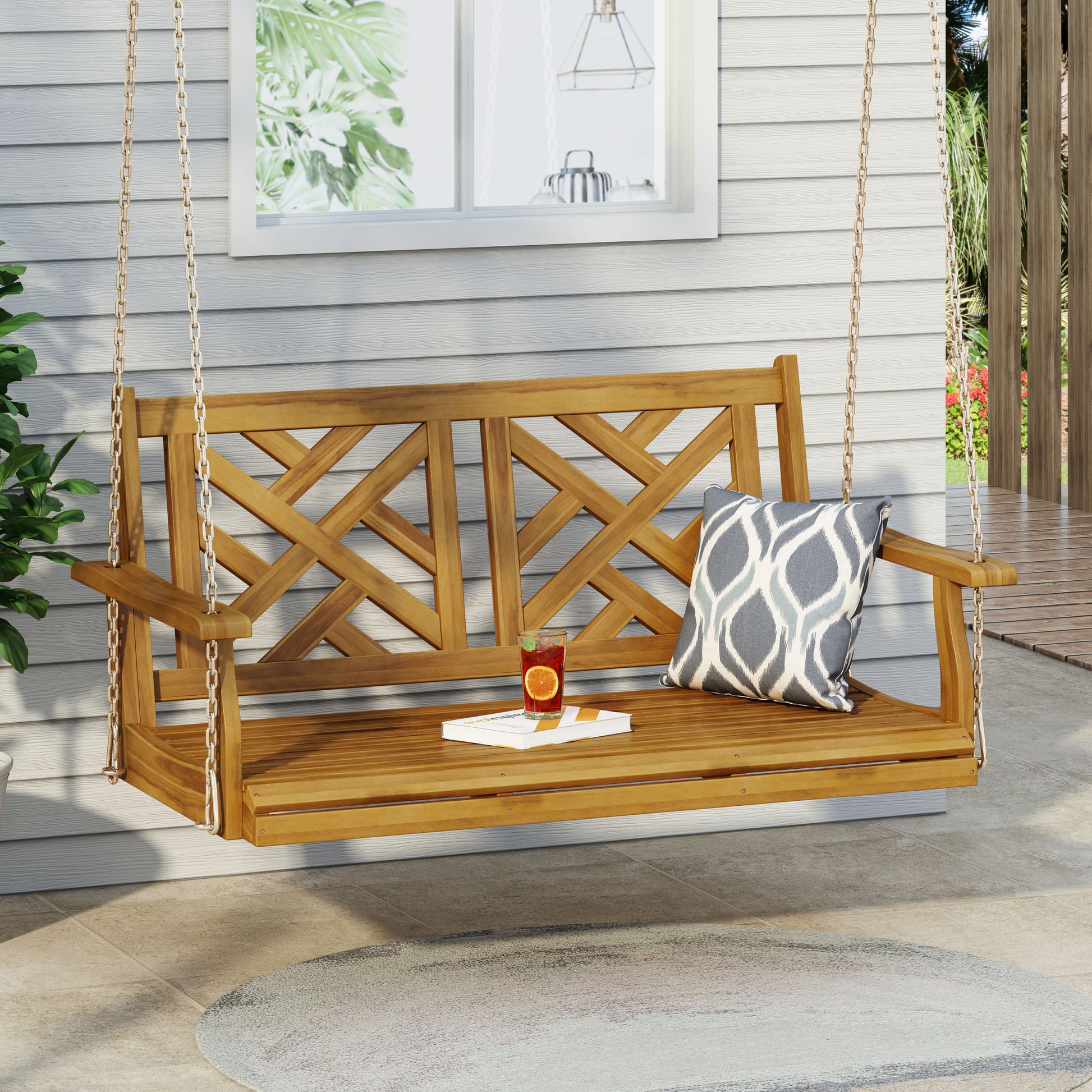 Alejandro Porch Swing Teak Wood Metal