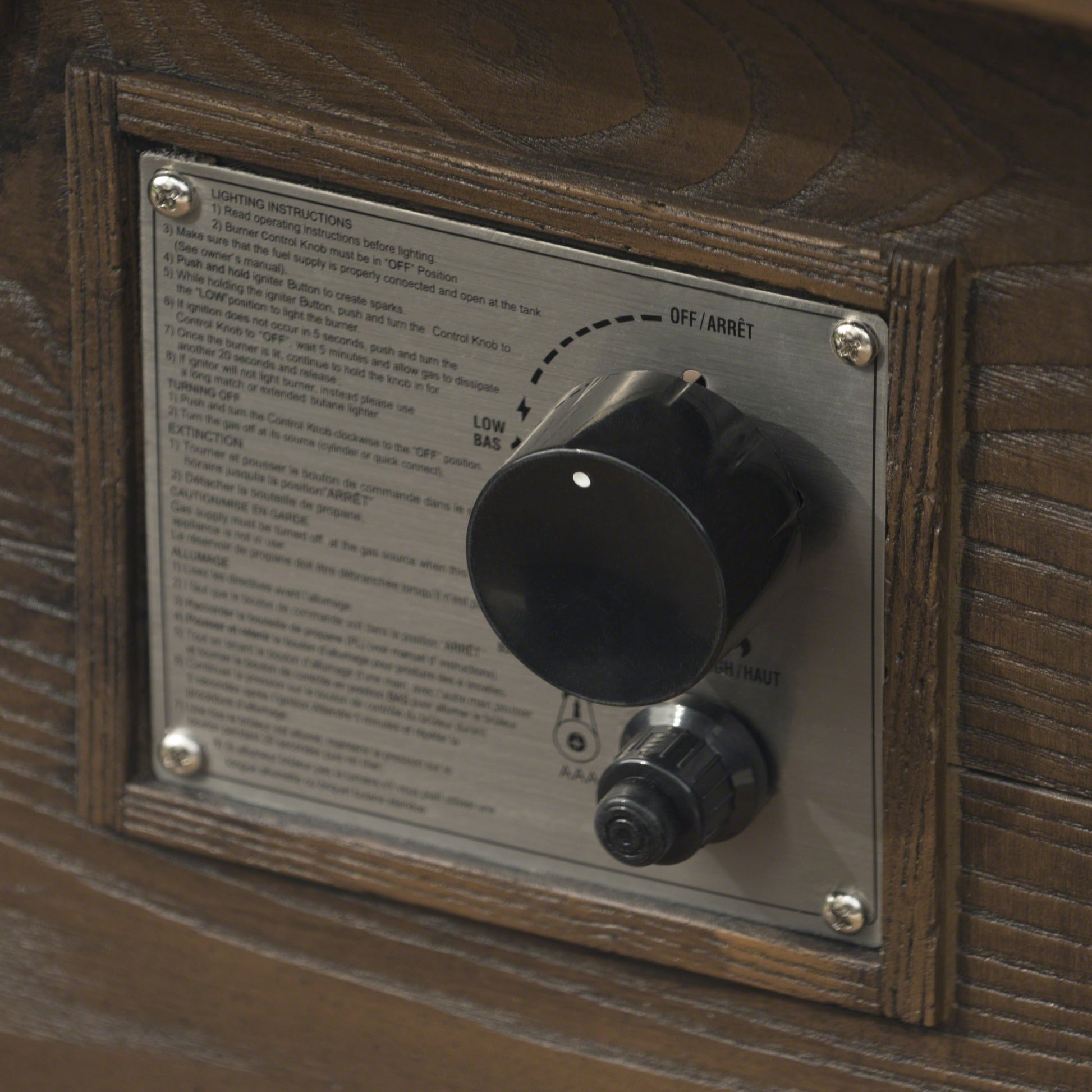 Patio Outdoor 24'' H X 32'' W Square Gas Burning Concrete Fire Pit Wood Pattern Brown 40,000 Btu Brown Garden & Outdoor Magnesium Oxide