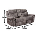 Nashville Glider Recliner Console Loveseat Gray Dark Gray Wood 2 Seat