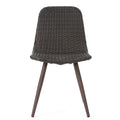 Gila Dining Chair With Powder Coated Legs Brown Multi Rattan