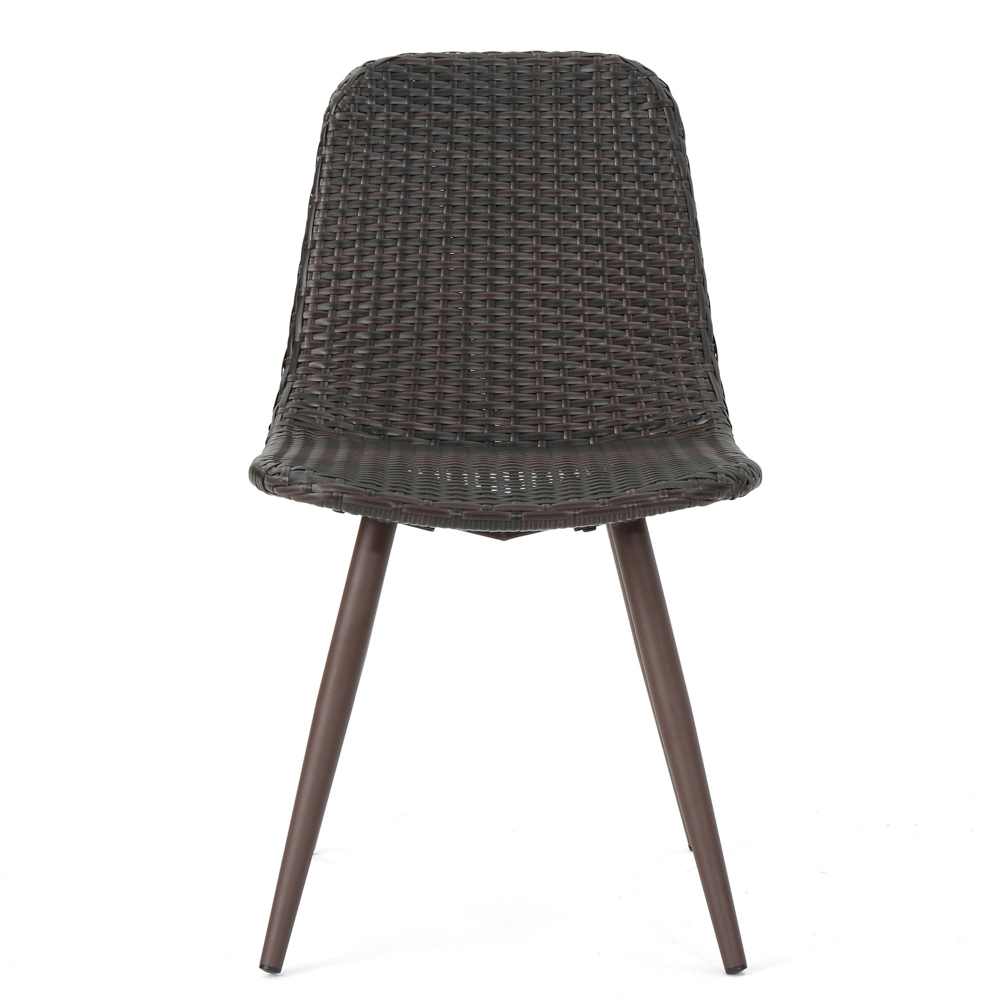 Gila Dining Chair With Powder Coated Legs Brown Multi Rattan