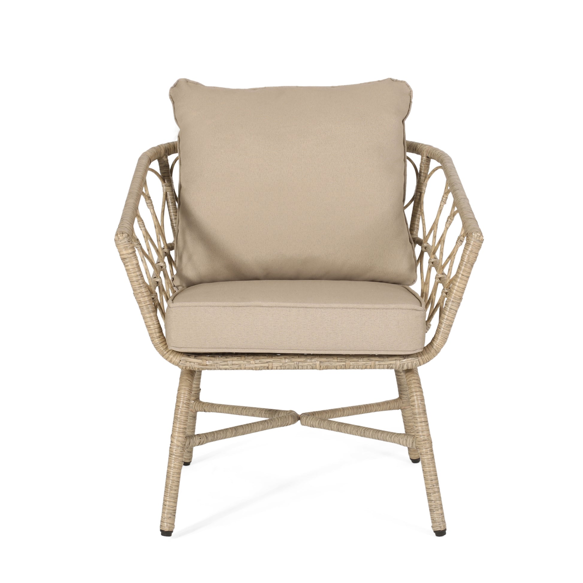 Bruce Club Chair Brown Pe Rattan Iron Waterproof Fabric