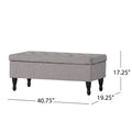 Hyatt Storage Ottoman Grey Fabric