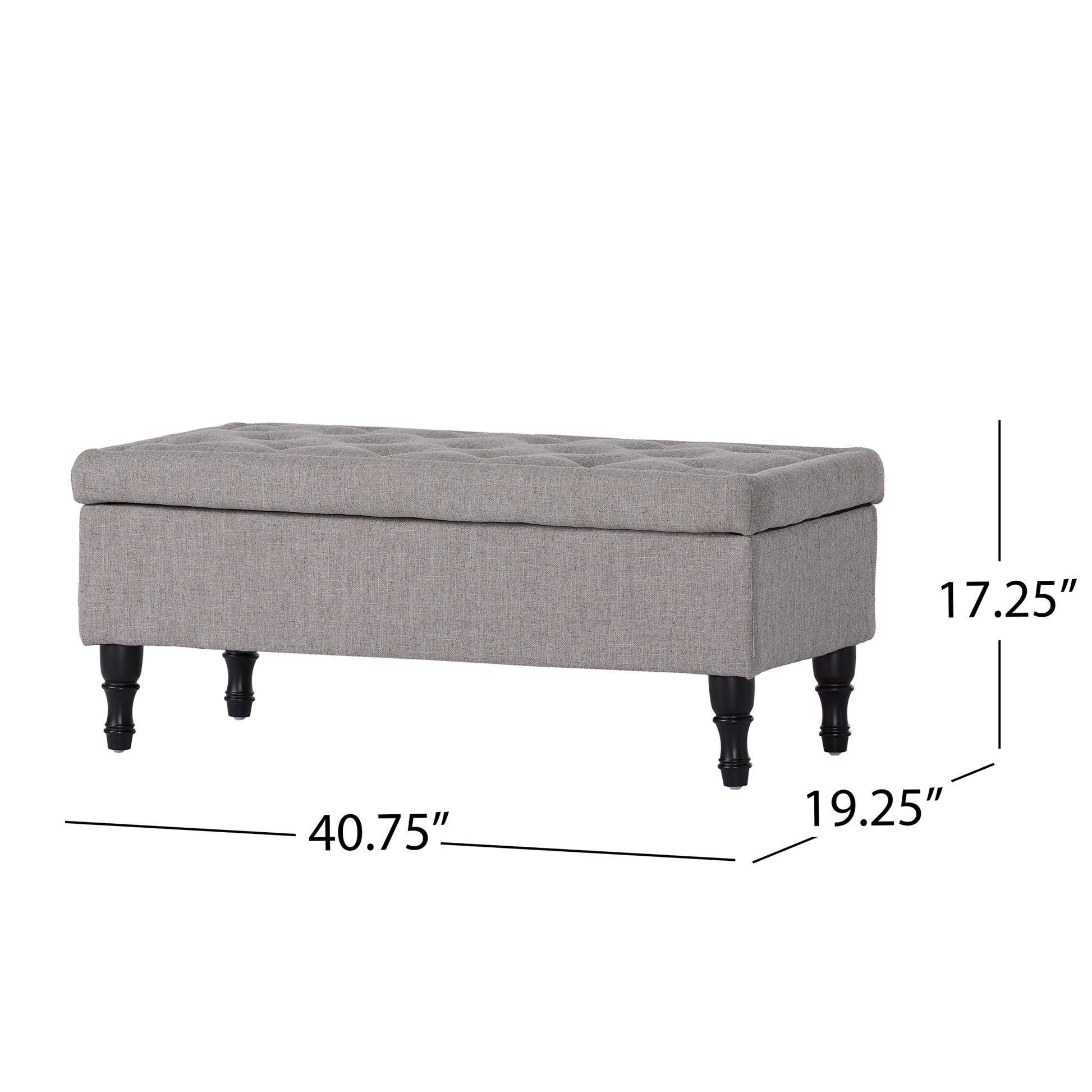 Hyatt Storage Ottoman Grey Fabric