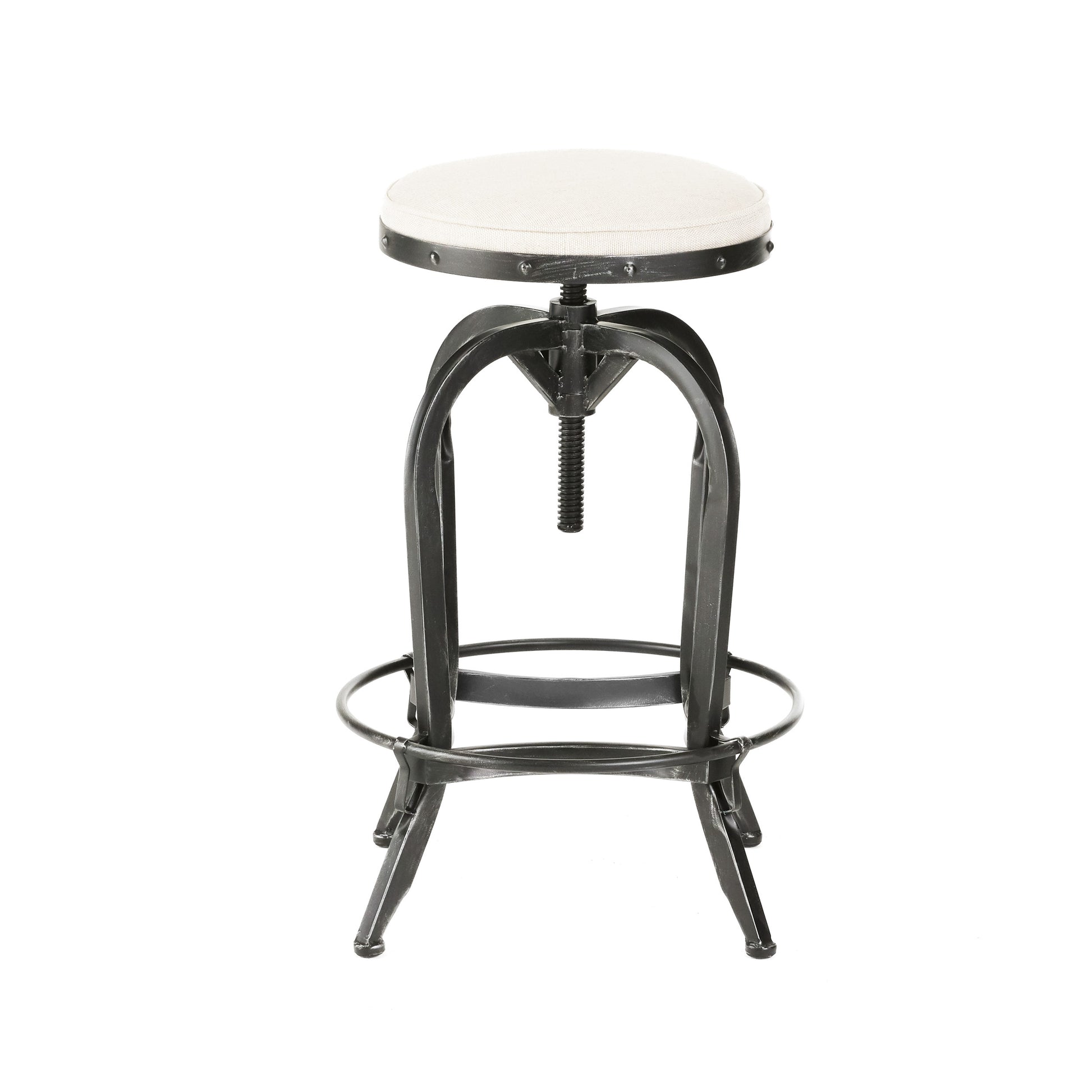 Casini Barstool White Black Fabric Metal