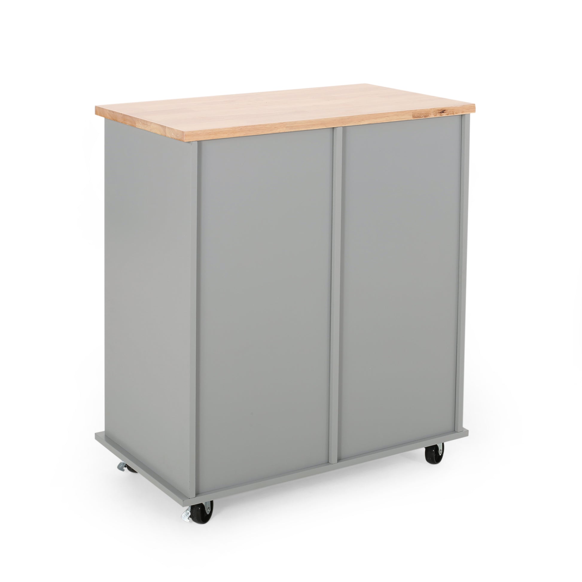 Provence Kitchen Cart With 2 Drawers 1 Door Grey Wood