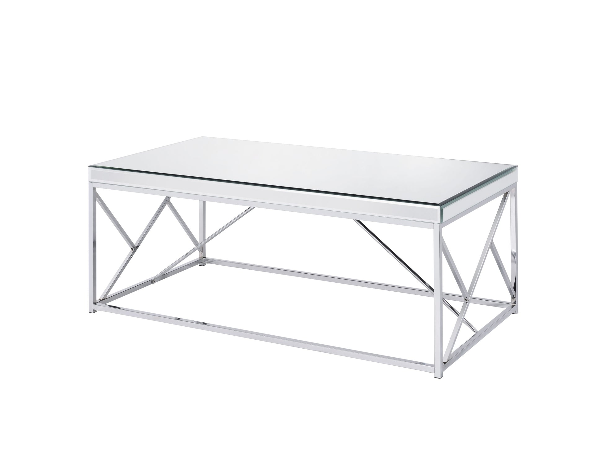 Evelyn Mirror Top Cocktail Table Gray Gray Iron