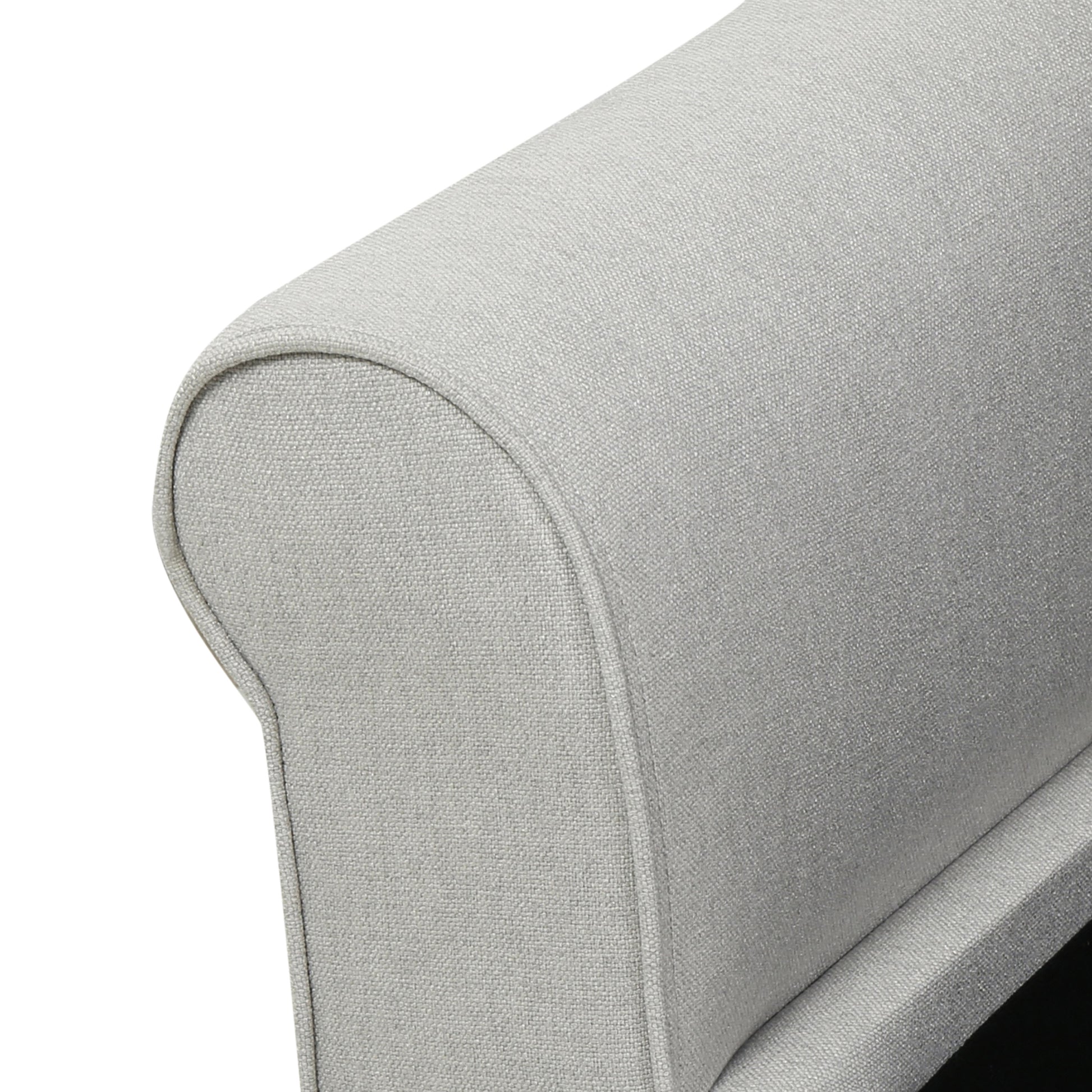 Hayes Armed Storage Bench Light Grey Fabric