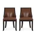 Dinning Chair Mp2 Set Of 2 Light Brown Pu