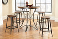 Adele 5 Piece Dining Set With Counter Height Table Dark Brown Dark Brown Wood