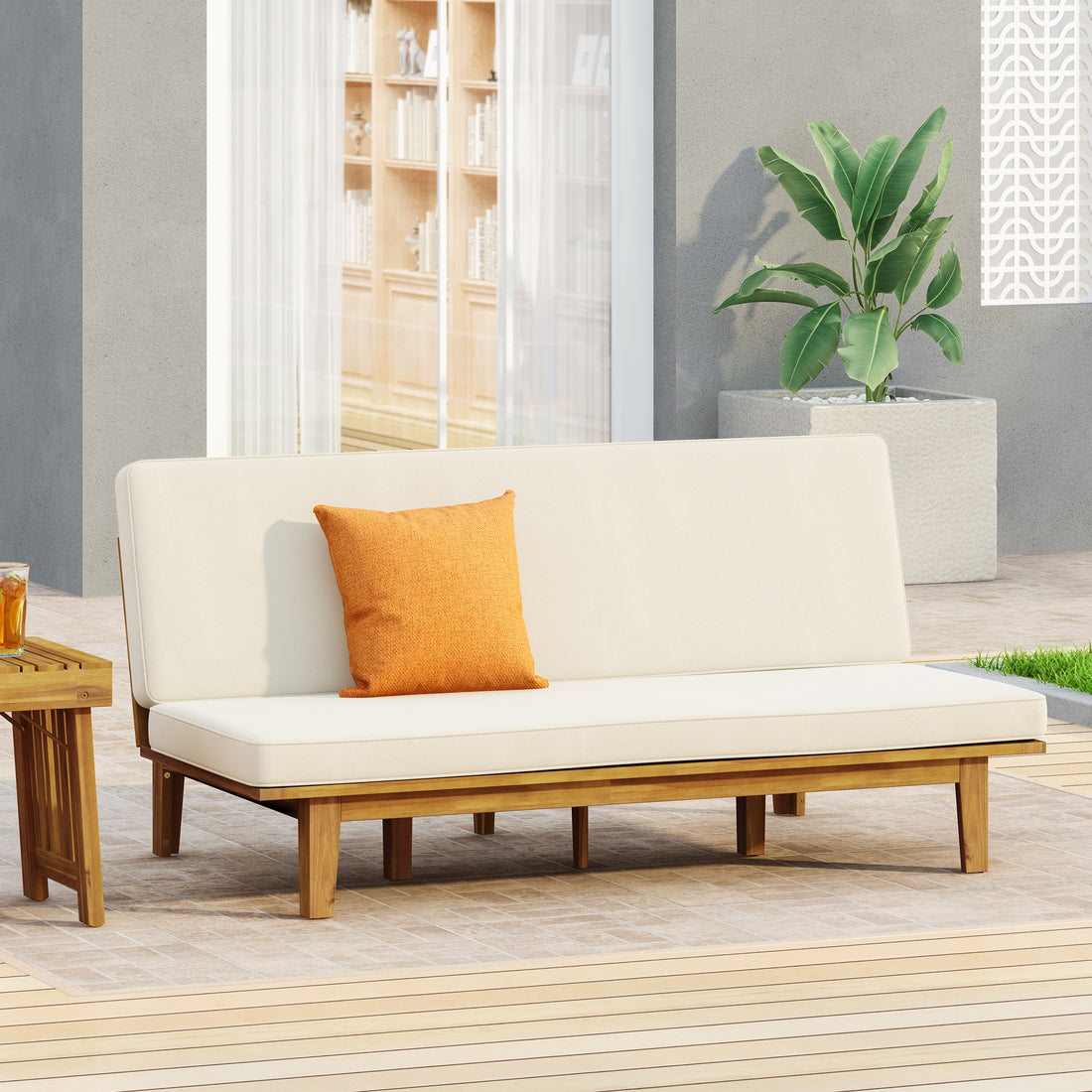 Jill Daybed Beige Acacia Wood