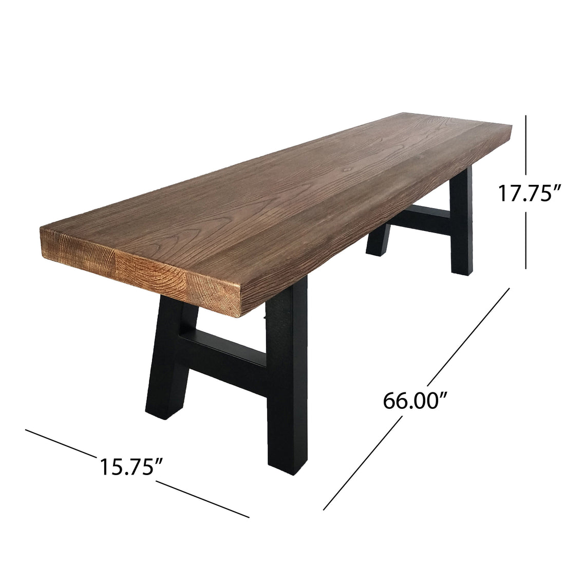 Lido Bench Top Oak Metal