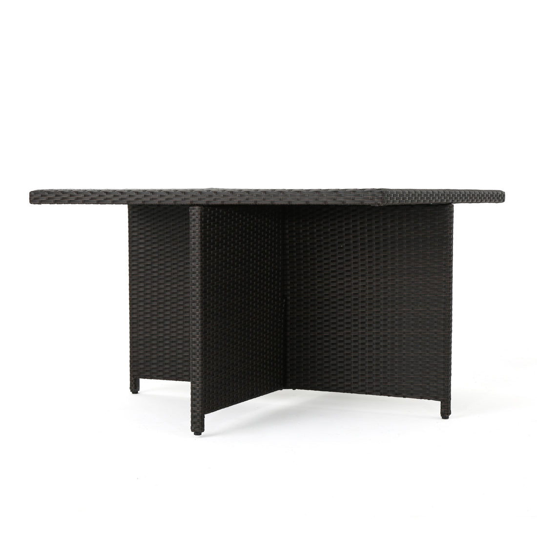 Puerta 48In Square Dining Table Dark Brown Rattan