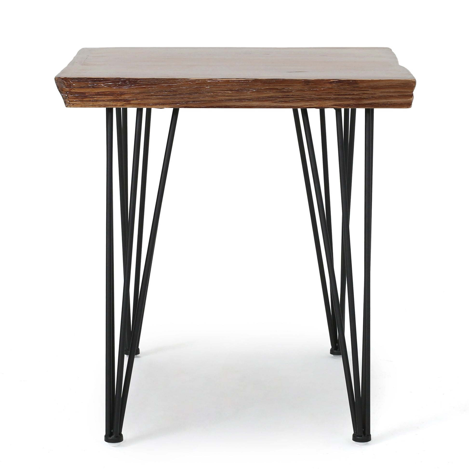 End Table Natural Metal & Wood