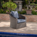 Darius Swivel Club Chair Brown Fabric