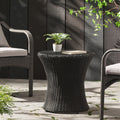 Kono Hourglass Table No Glass Top Black Rattan