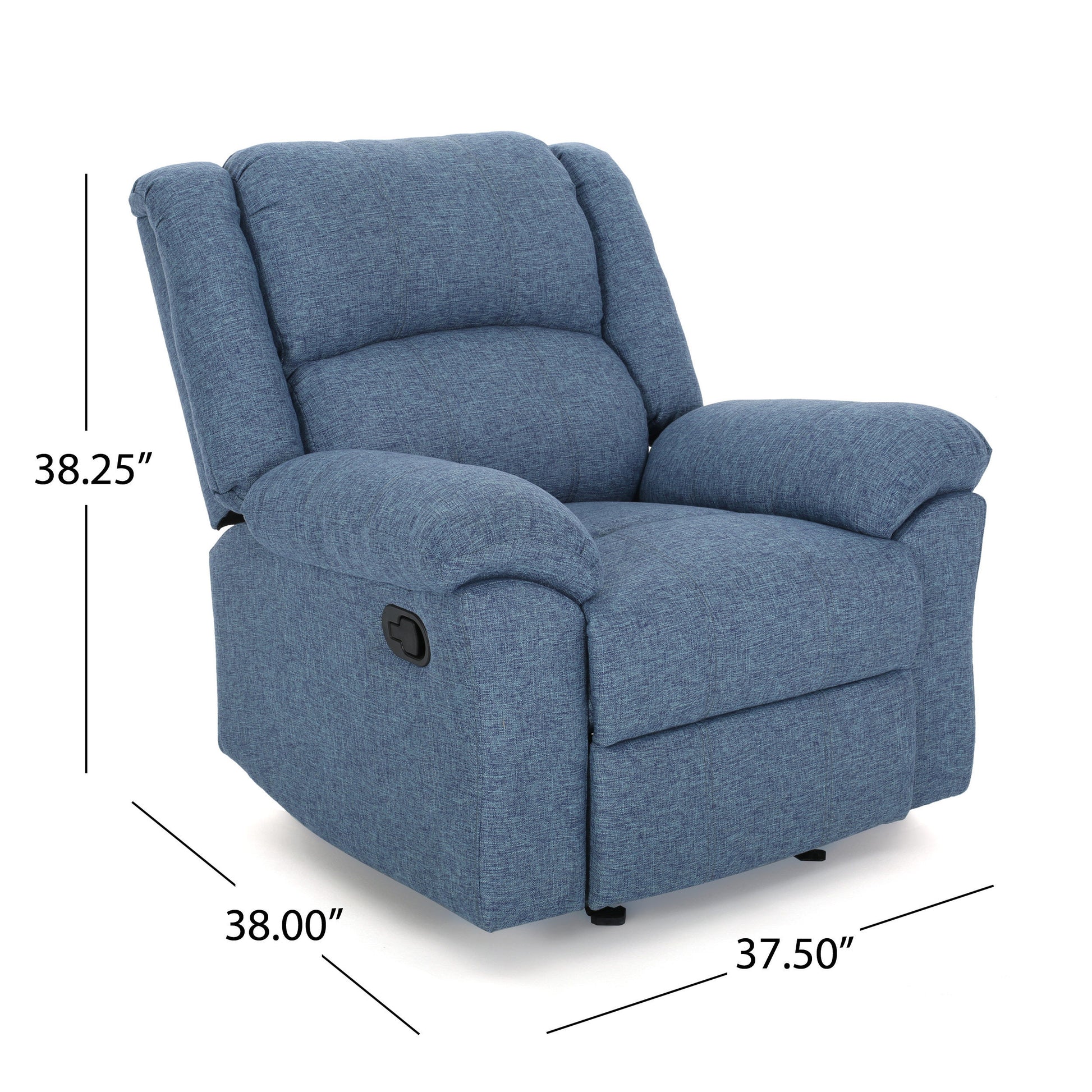 37.5" Wide Manual Glider Standard Recliner Navy Blue Fabric