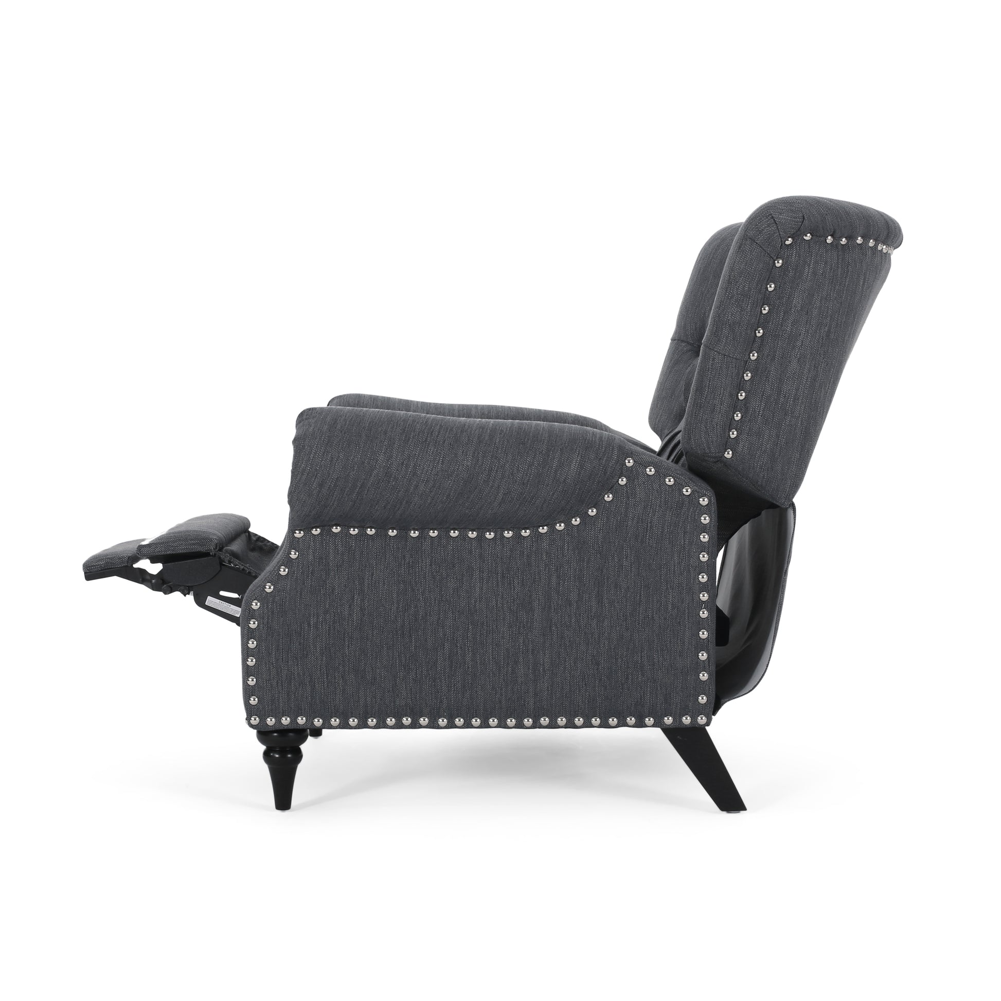 Classic Style Charcoal Fabric Push Back Chair Charcoal Fabric