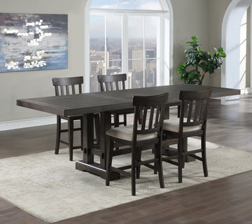 Napa 5 Piece Dining Set Dark Brown & White Dark Brown Wood