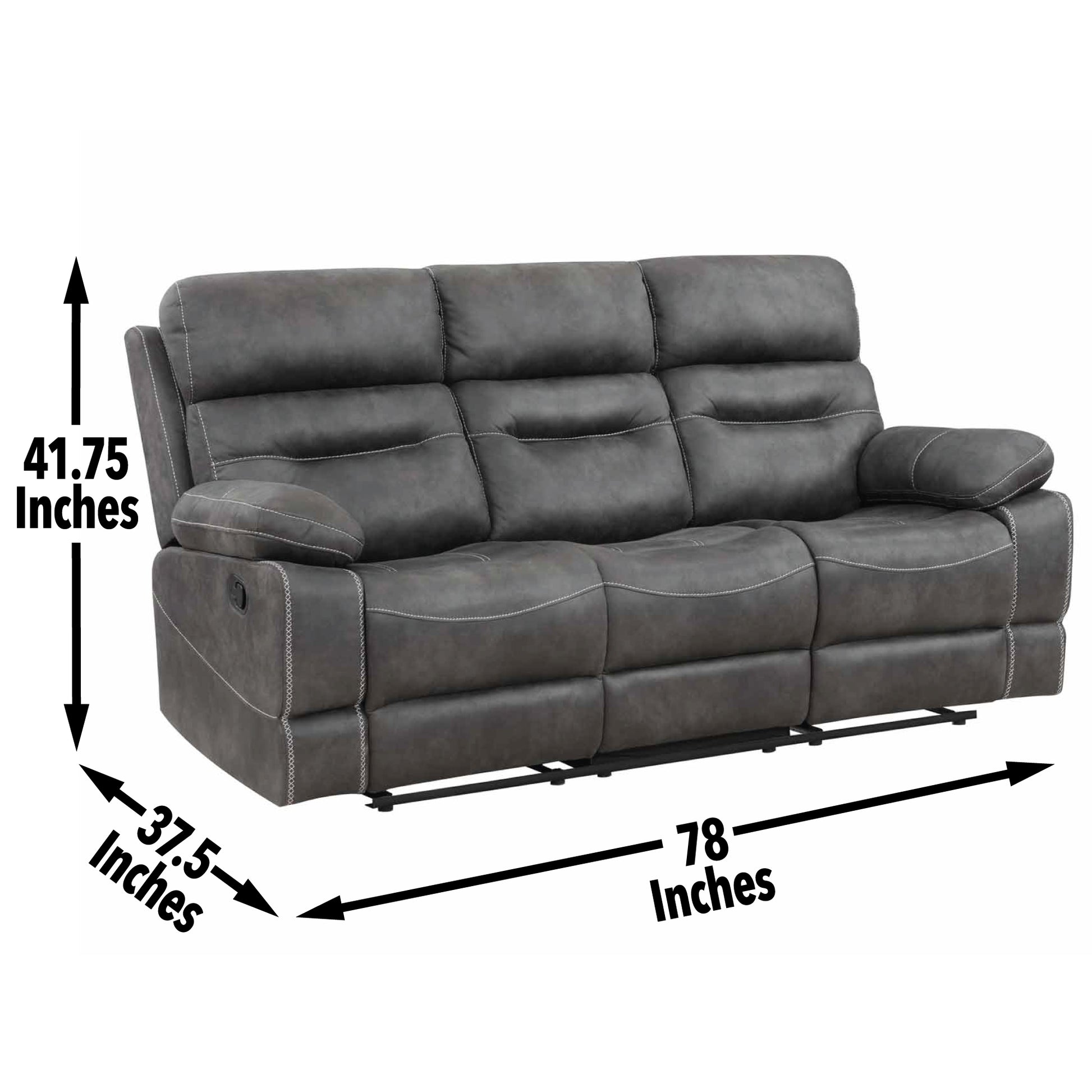 Rudger 3 Piece Upholstered Living Room Set Gray Gray Wood