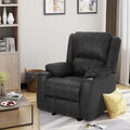 Glider Recliner With Steel Cup Holders Black Pu