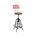 Bar Stool Natural Black Mdf Metal