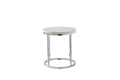 Echo White Marble Top Round End White White Marble