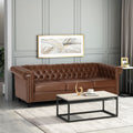 Sofa 3 Seater Light Brown Pu 3 Seat