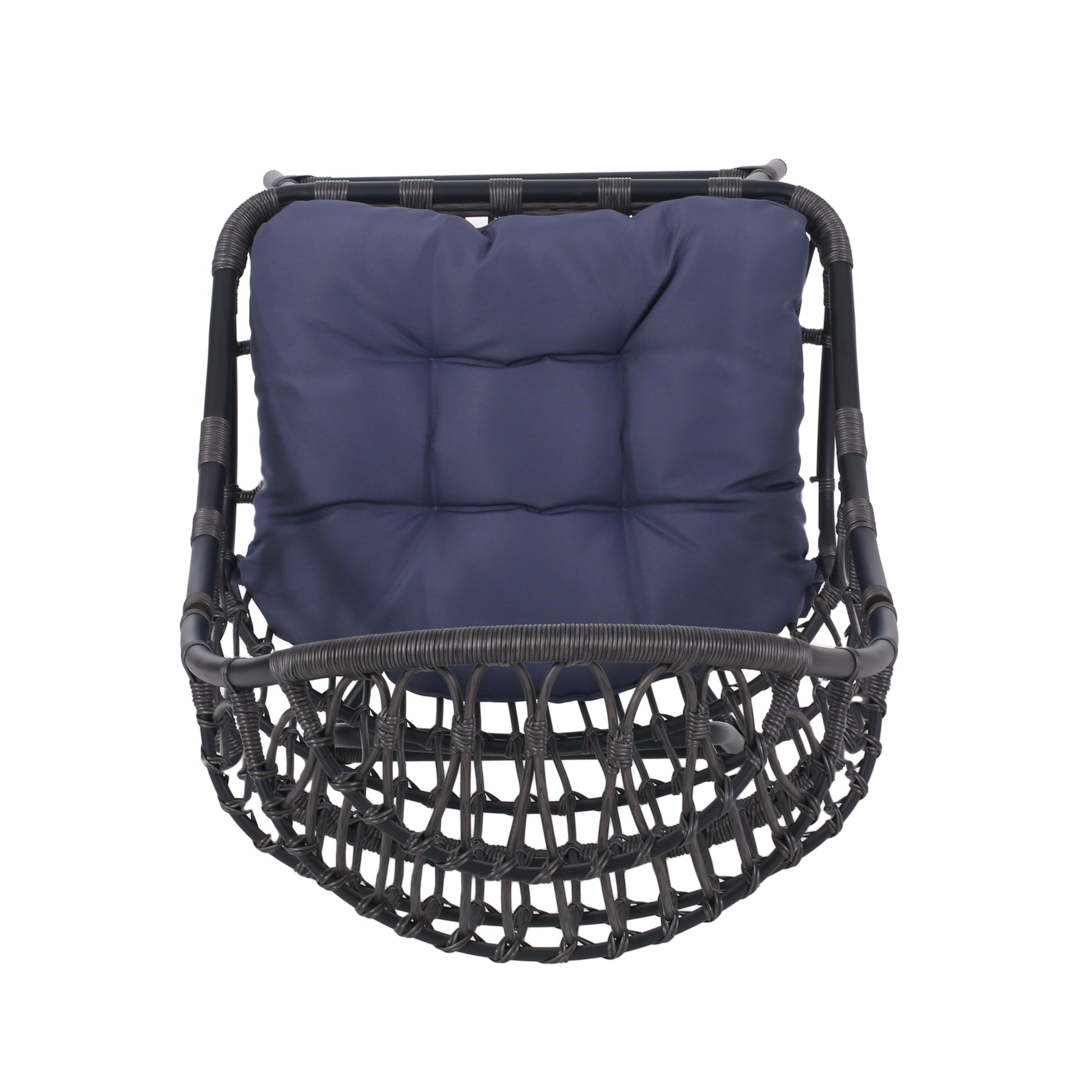 Elon Cocoon Chair Gray Pe Rattan Iron Waterproof Fabric