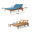 Perla Double Chaise Lounge Teak Acacia Wood