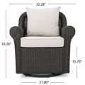 Amaya Swivel Rocker Brown Beige Fabric