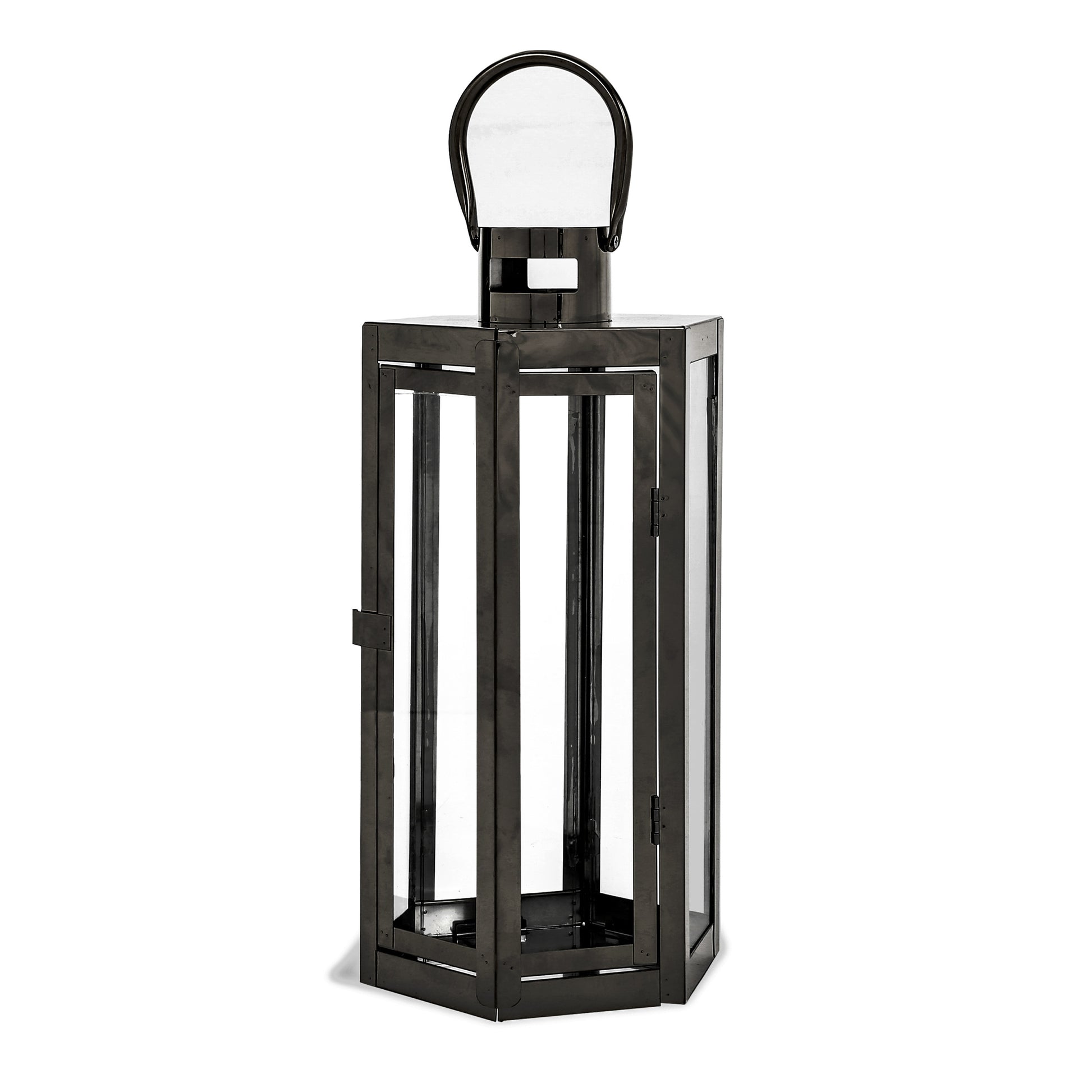 Frank 16"H Stainless Steel Lantern Black Stainless Steel