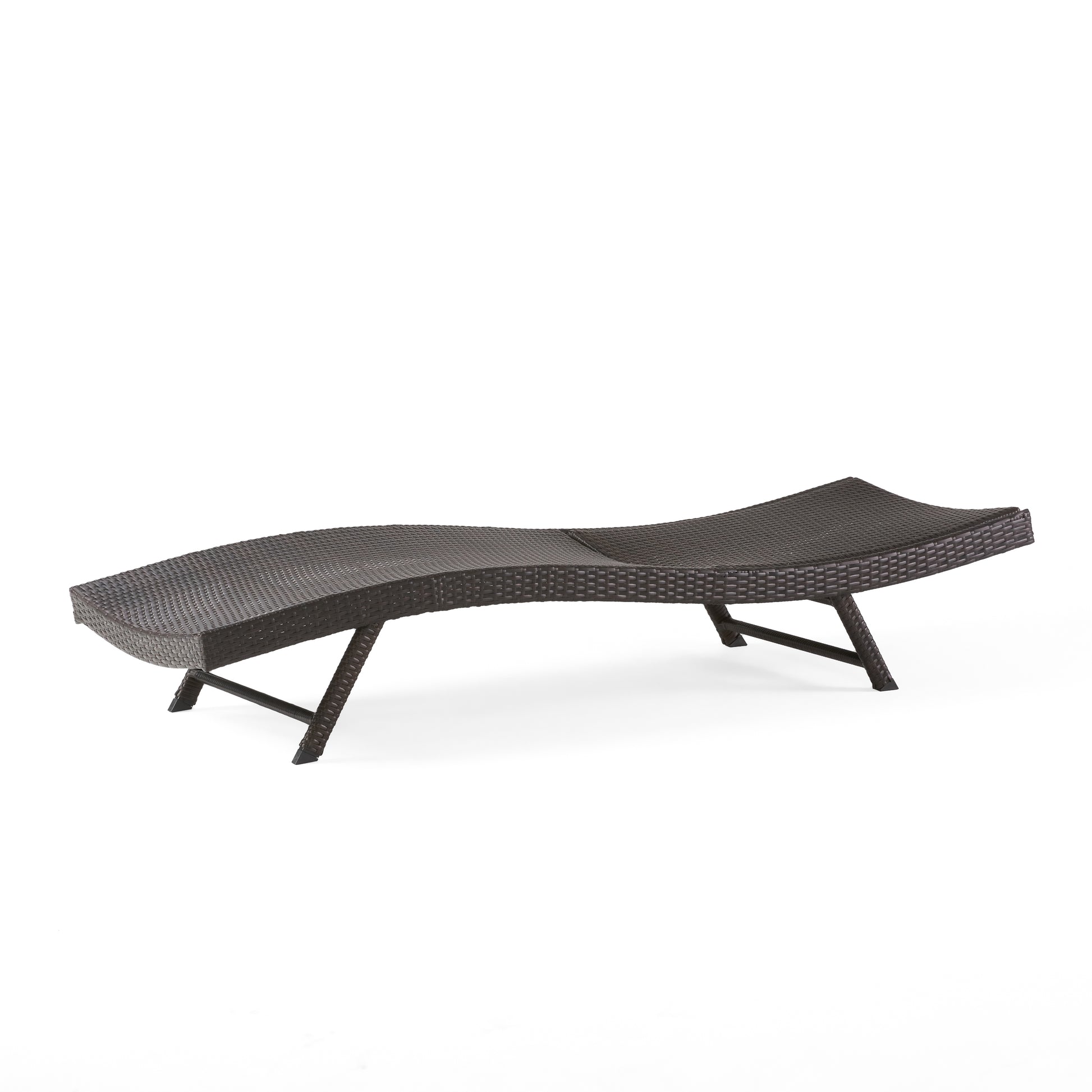 Kauai Pe Wicker Chaise Brown Multi Rattan Metal