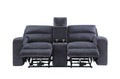 Lovell Power Console Loveseat Dark Gray Dark Gray Fabric 2 Seat