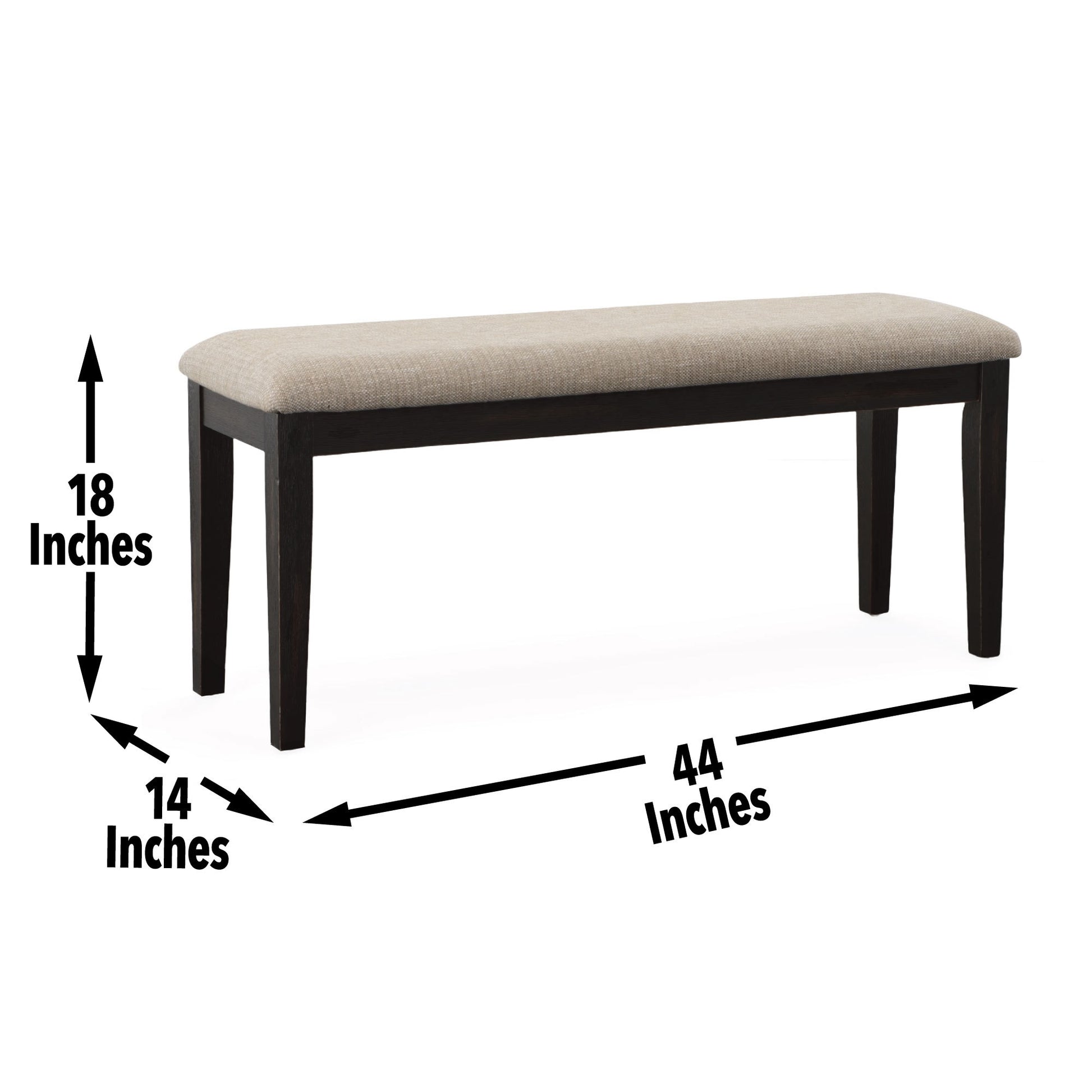 Harington 6 Piece Dining Set Black Black Fabric