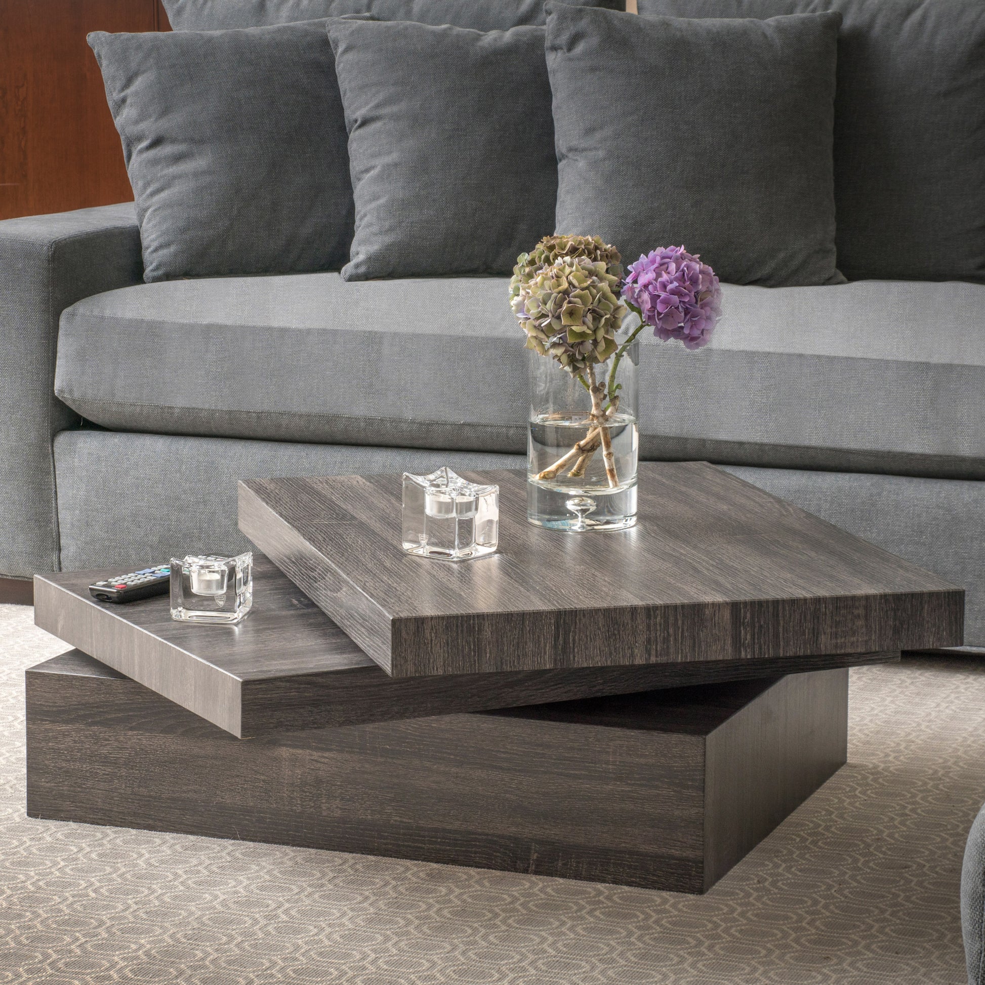 Modernesque Rotating Coffee Table 1 Black Mdf