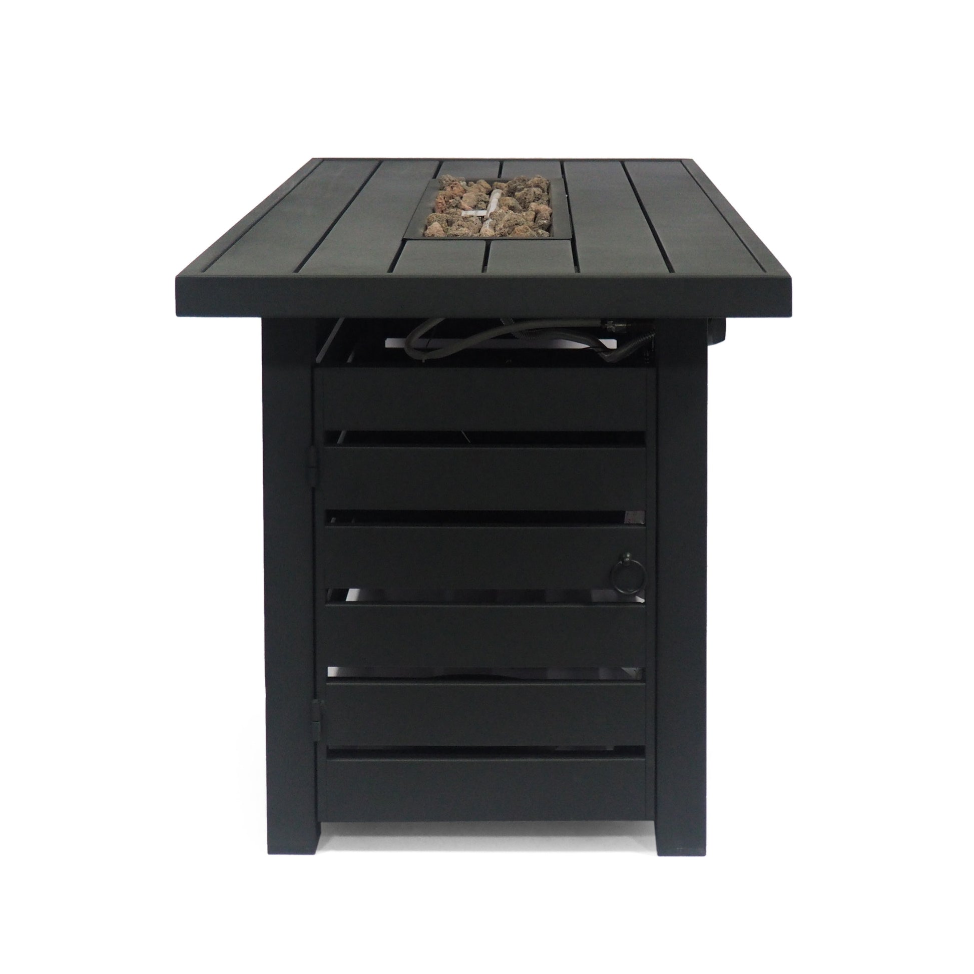 Rectangular Iron Fire Pit 30 000Btu Black Iron