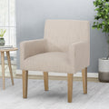 Arm Chair Beige Brown Fabric