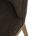 Dining Chair Mp2 Set Of 2 Brown Fabric