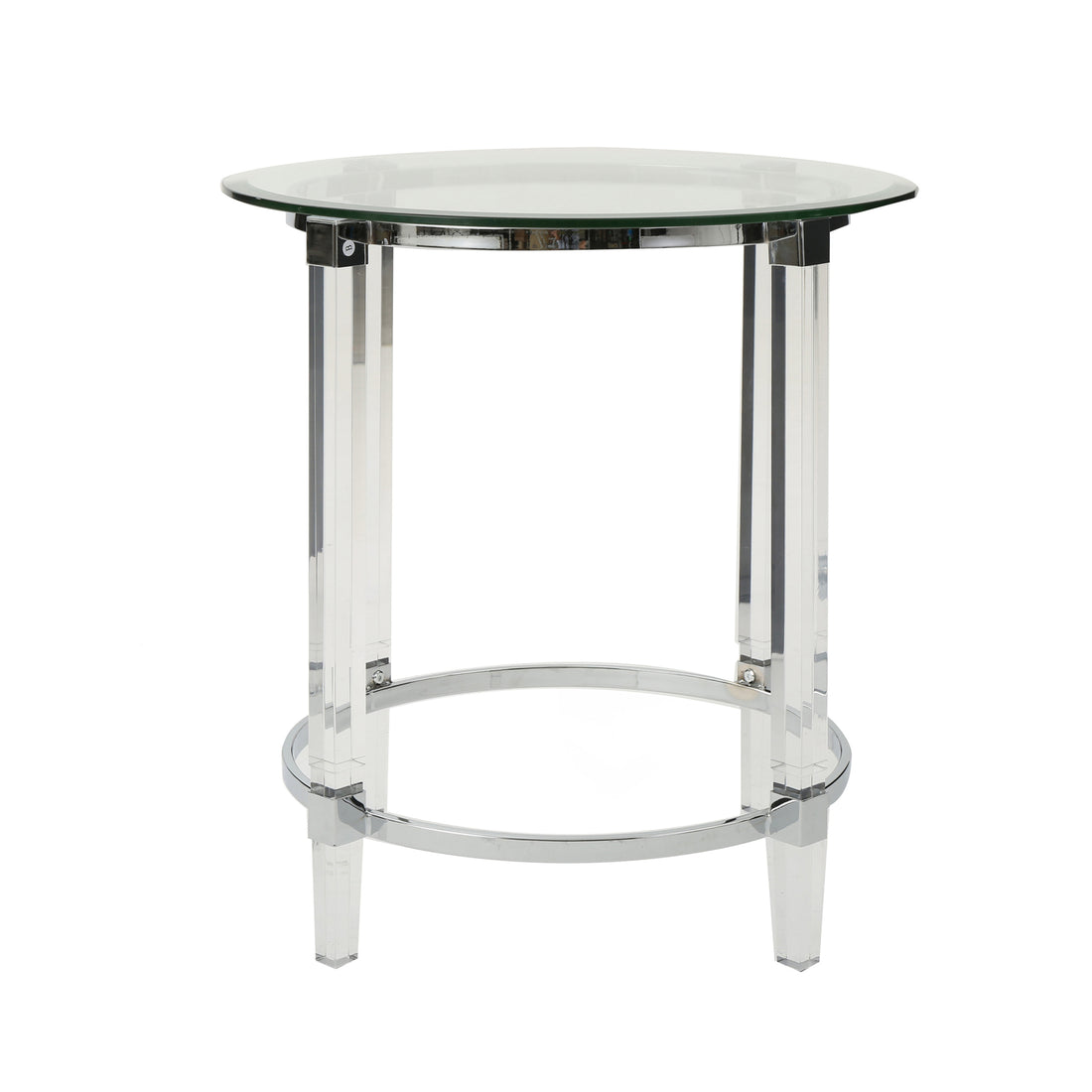 Round End Table Clear Glass