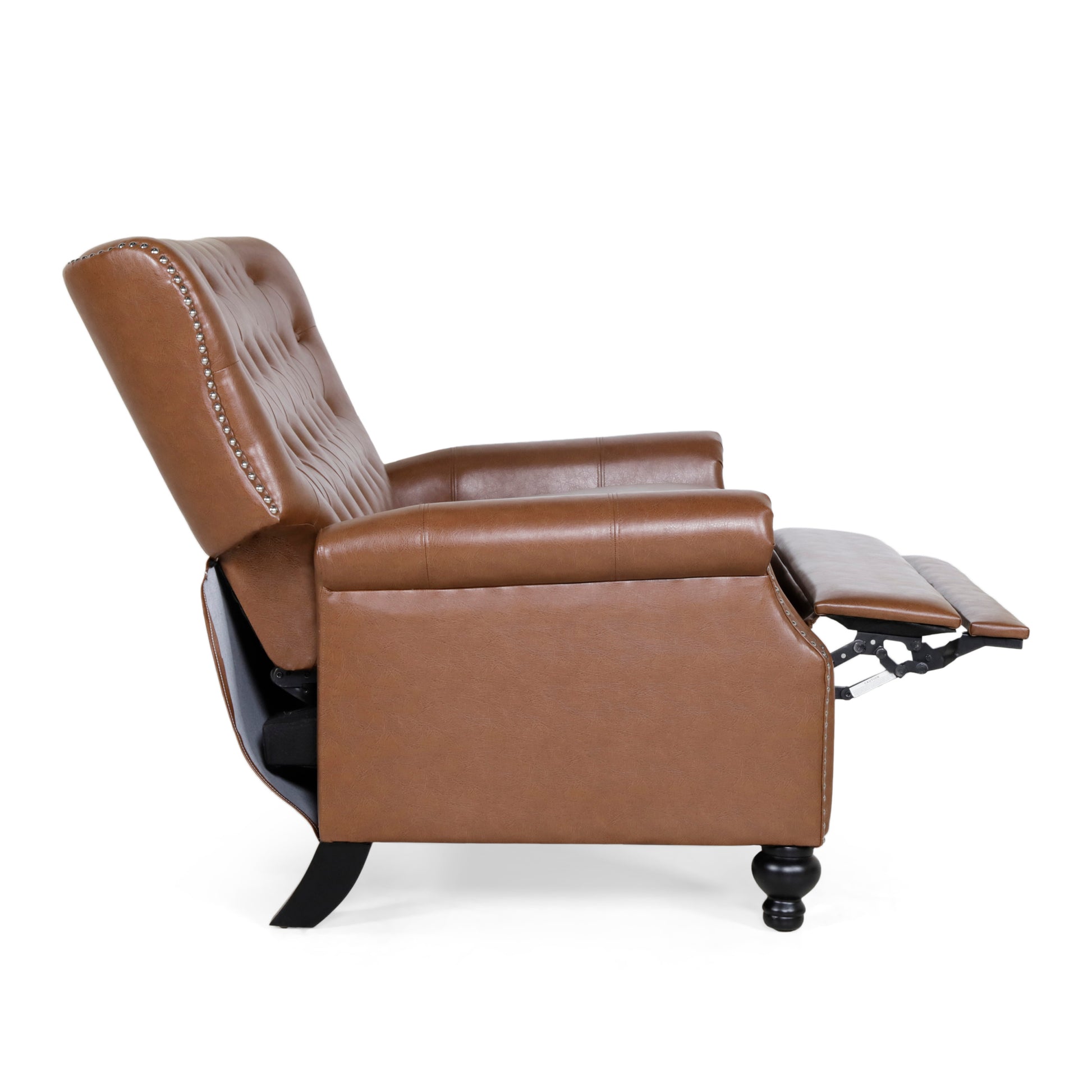 Oversizefaux Leather Recliner Light Brown Light Brown Pu