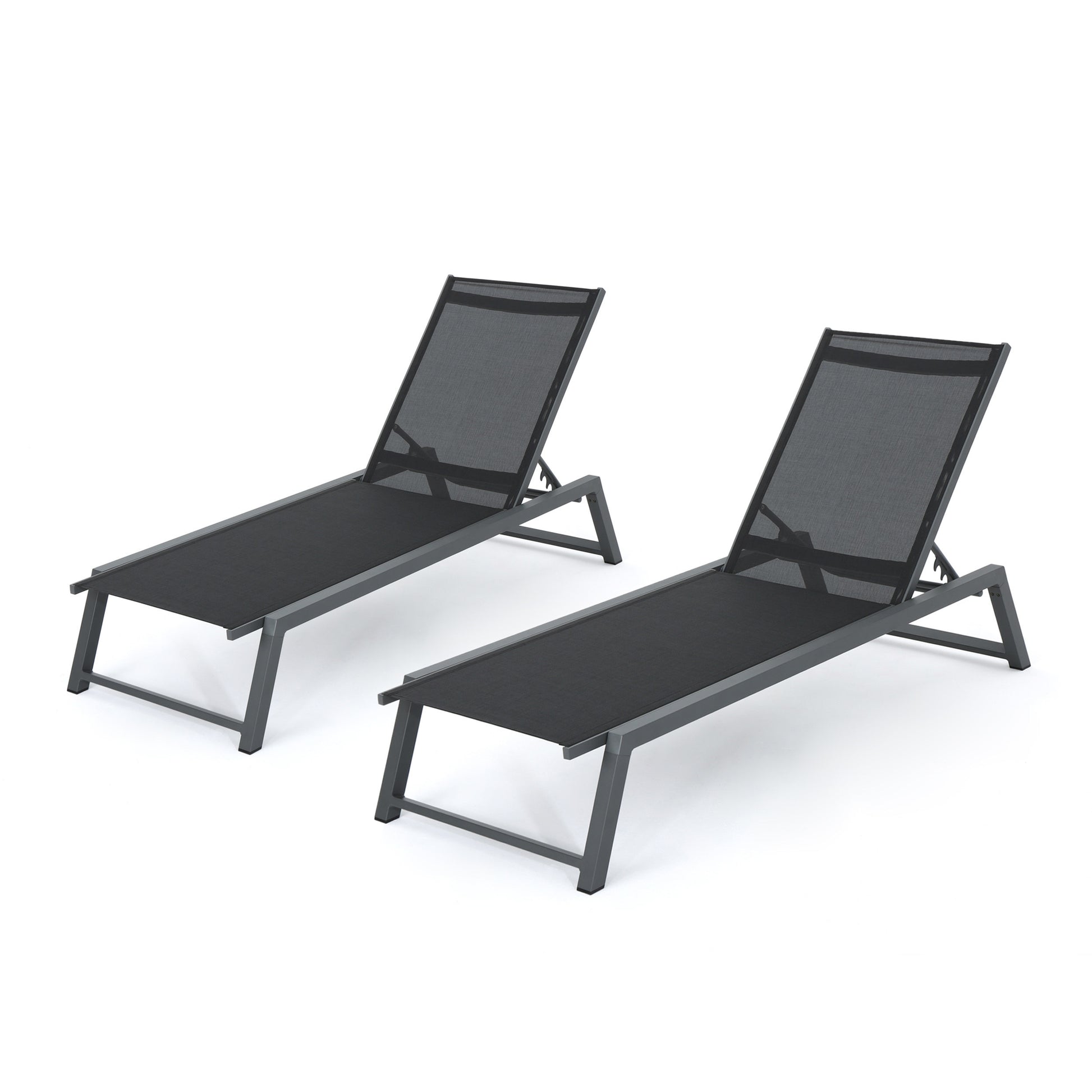 Myers Chaise Lounge Mp2 Black Grey Rattan Metal