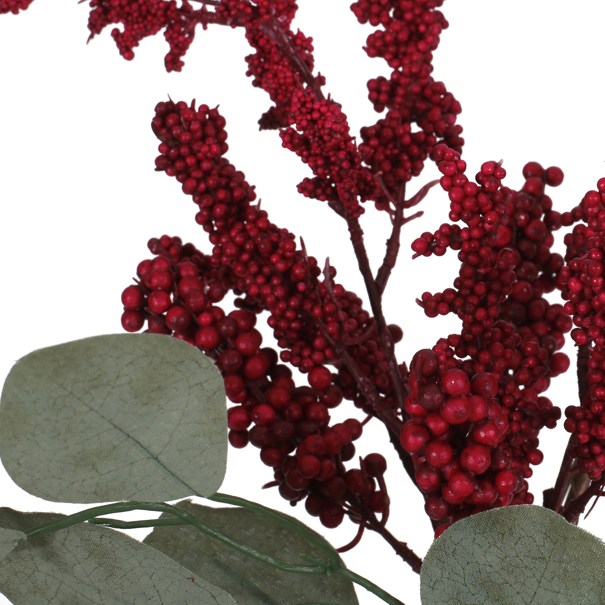 5' Eucalyptus Berry Garland Red Polyester