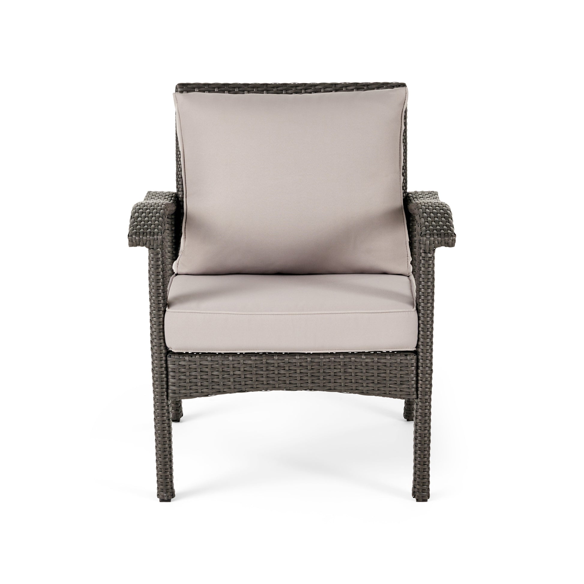 Honolulu Grey Club Chair 2 Grey Silver Pe Rattan Iron Waterproof Fabric