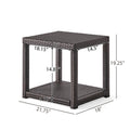 Boracay Accent Table Brown Brown Pe Rattan Iron