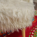 Club Chair White Faux Fur