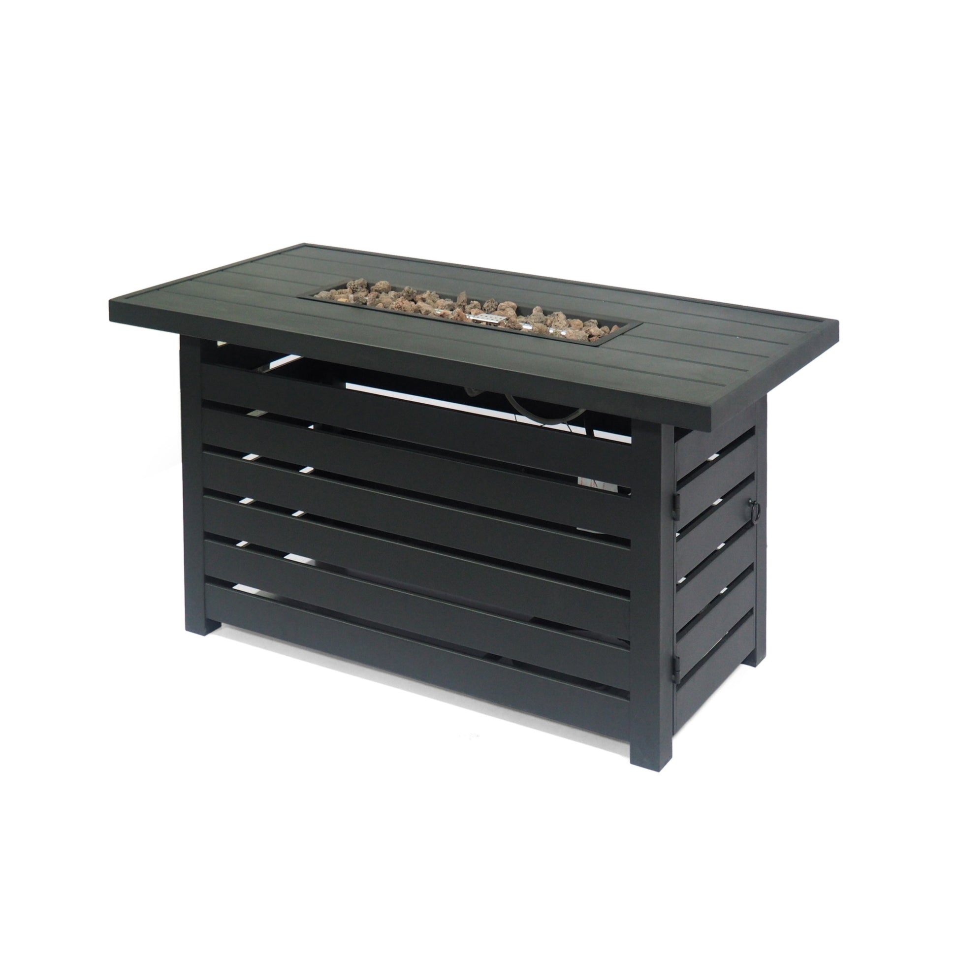 Rectangular Iron Fire Pit 30 000Btu Black Iron